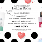 Sephora Holiday Bonus Beauty Insider Event